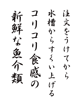 新鮮な魚介類